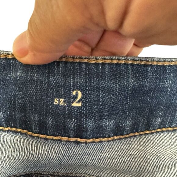 White House Black Market Denim Jeans Dark Wash Gold Cuff - Picture 5 of 10